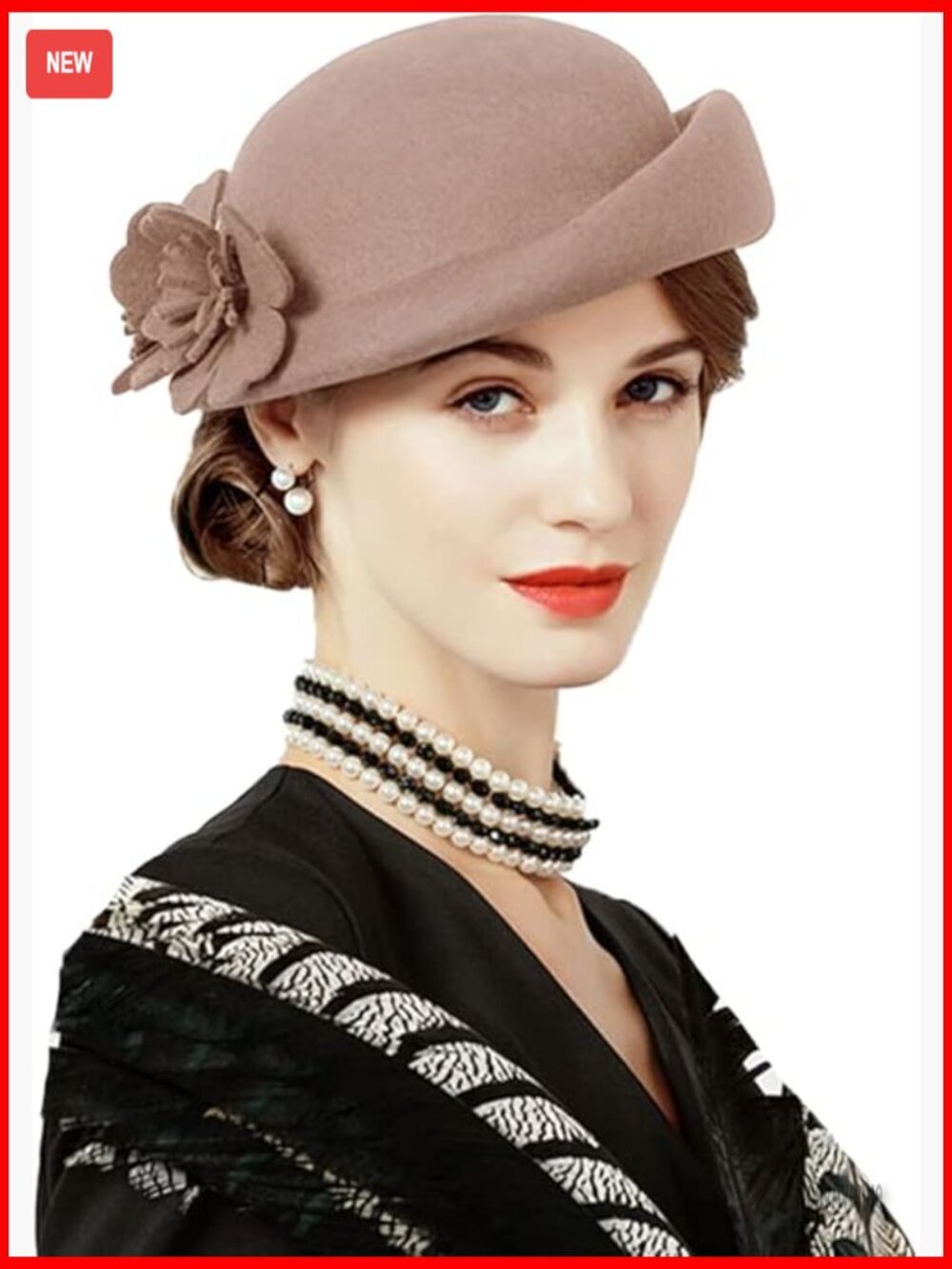 Wool Beret Hat Adjustable Fedora Vintage Style for Women